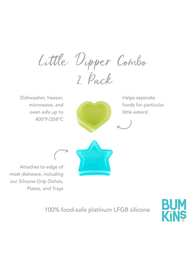 Bumkins Baby Silicone Little Dippers, Attaches to Bowls, Dishes and Plates, Sauce Cup, Holds Condiments, Dip, Puree, Toppings, Baby Led Weaning, Essential Feeding Supplies, Babies 6 Months Up, Blue - Image 4