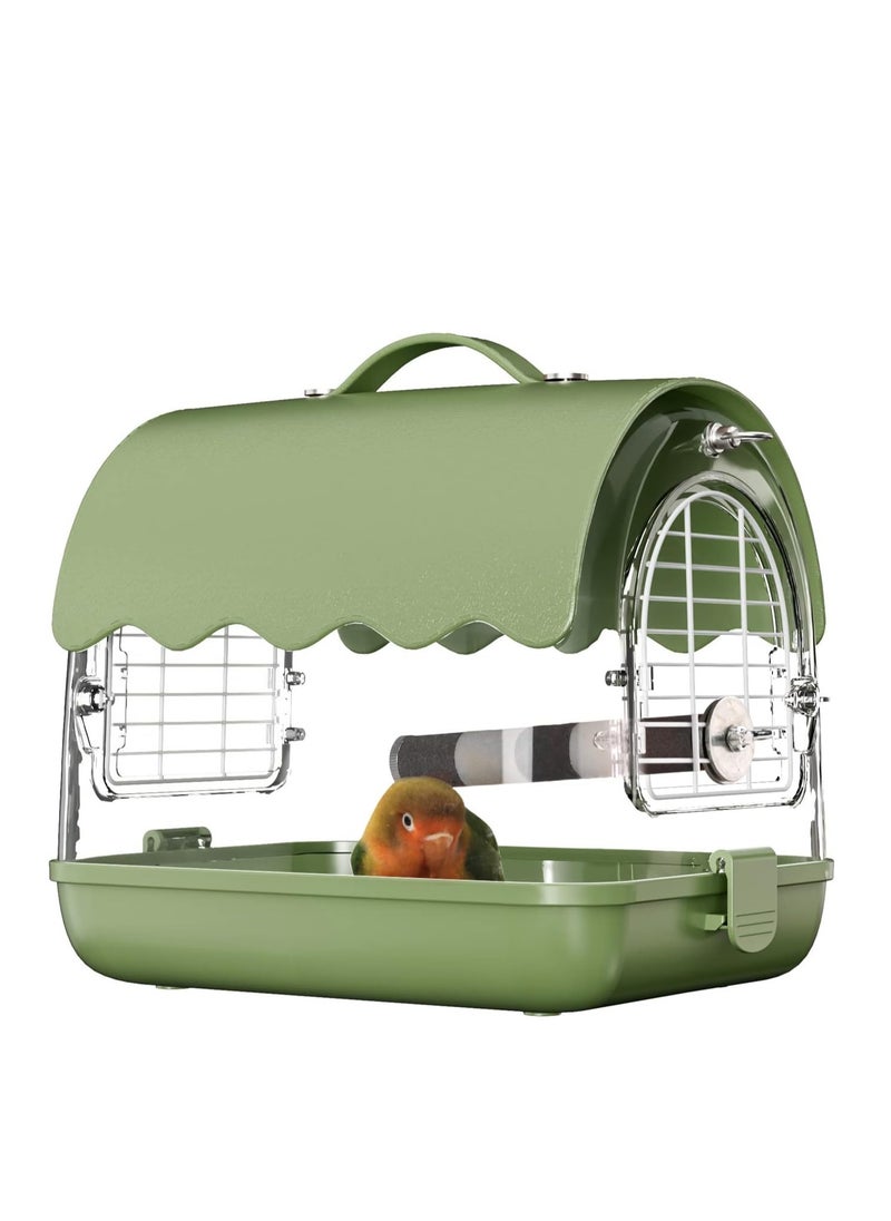 Bird Carrier Backpack with Perch, Transparent Travel Bird Cage Bag Lightweight with Shade Cover, Visible Window for Parrots, Small Cockatiels, Budgie and Other Similar Size Birds