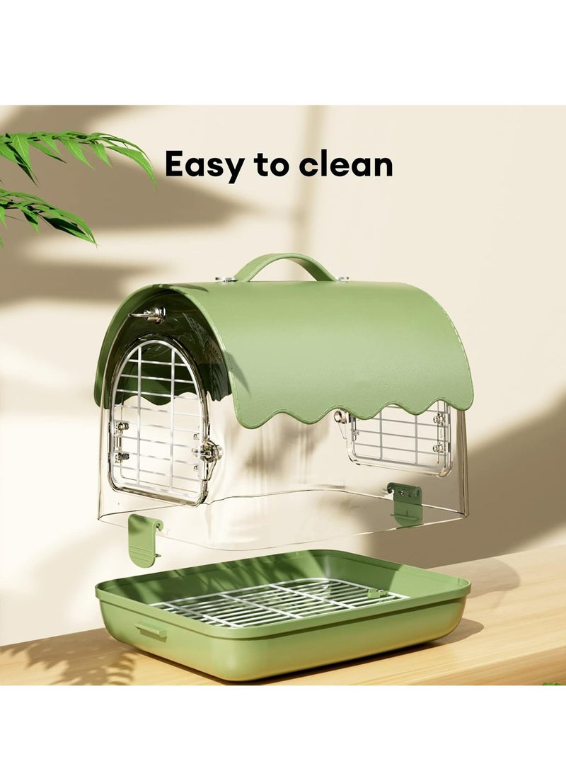 Bird Carrier Backpack with Perch, Transparent Travel Bird Cage Bag Lightweight with Shade Cover, Visible Window for Parrots, Small Cockatiels, Budgie and Other Similar Size Birds