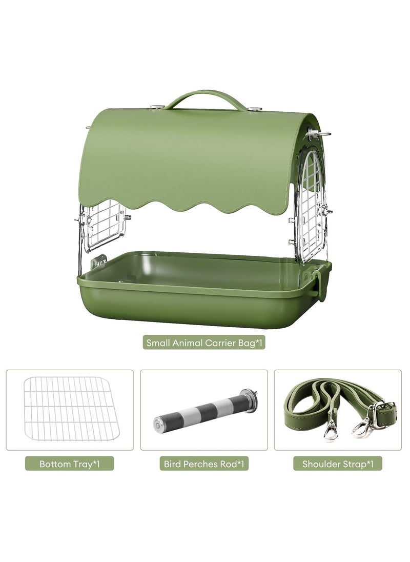 Bird Carrier Backpack with Perch, Transparent Travel Bird Cage Bag Lightweight with Shade Cover, Visible Window for Parrots, Small Cockatiels, Budgie and Other Similar Size Birds