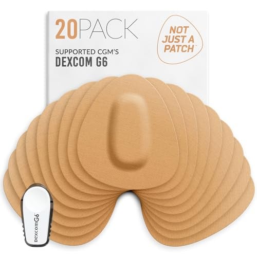 Not Just A Patch Dexcom G6 Adhesive Patches 20 Pack Dexcom G6 Stickers Adhesive Patches for Skin Water Resistant Dexcom Overpatch G6 for Active Lifestyle 1014 Days Beige