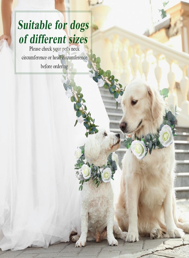 Honoson 2 Pcs Dog Wedding Flowers Collar Accessory with 6 ft Flowers Leash Wreath Boho Theme for Small, Medium, Large Dogs(Large) - Image 4