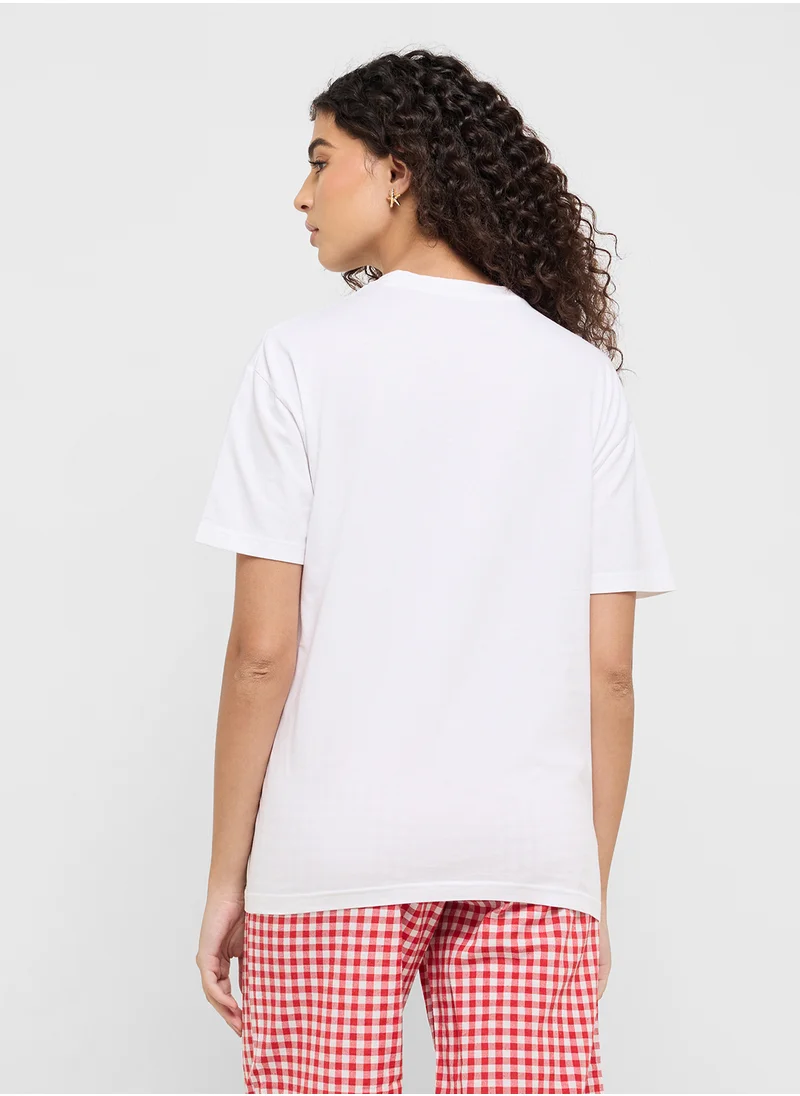 جينجر Crew Neck Holiday Graphic T-Shirt