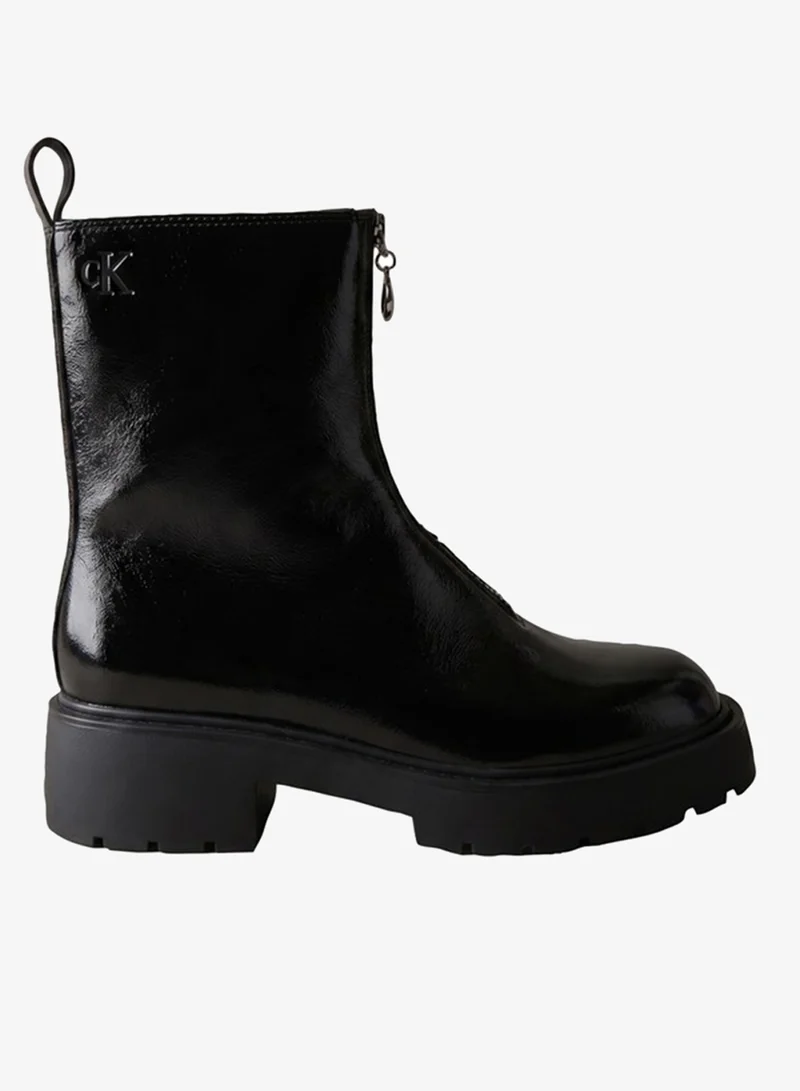 CK Bold - Shine Leather Zip Ankle Boots