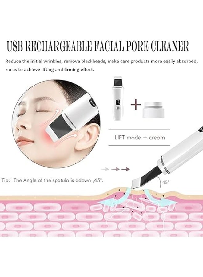 جهاز تقشير وتنظيف البشرة بالموجات فوق الصوتية، سباتولا لإزالة الرؤوس السوداء وتنظيف المسام بعمق، قابل للشحن مع 4 أوضاع مختلفة - Image 2