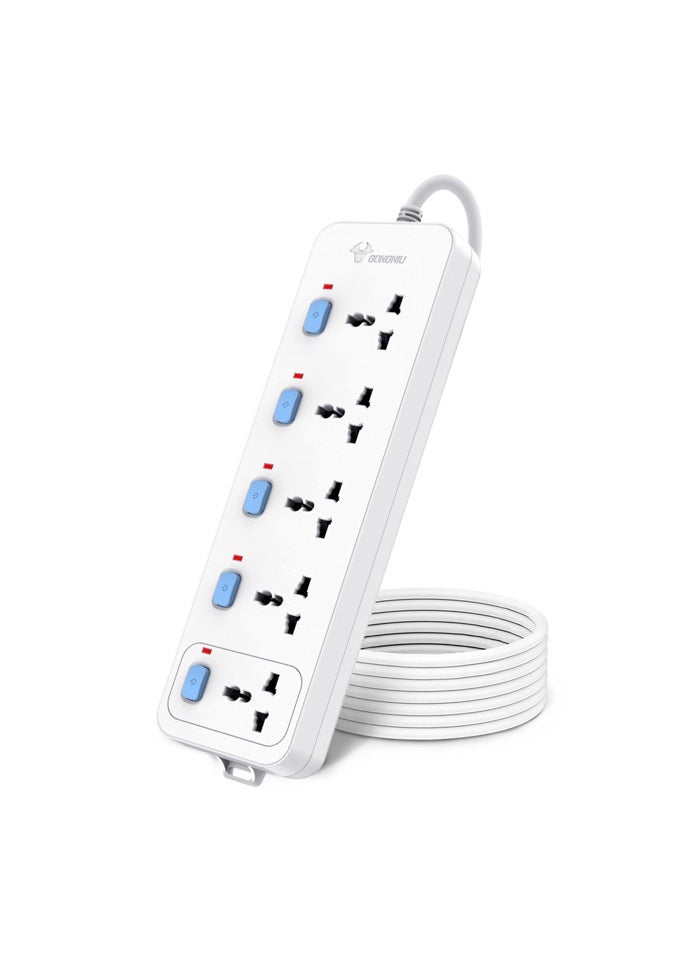 GONGNIU - Universal Extension Board 5 Socket 5 Switch 5M Wire - Image 1