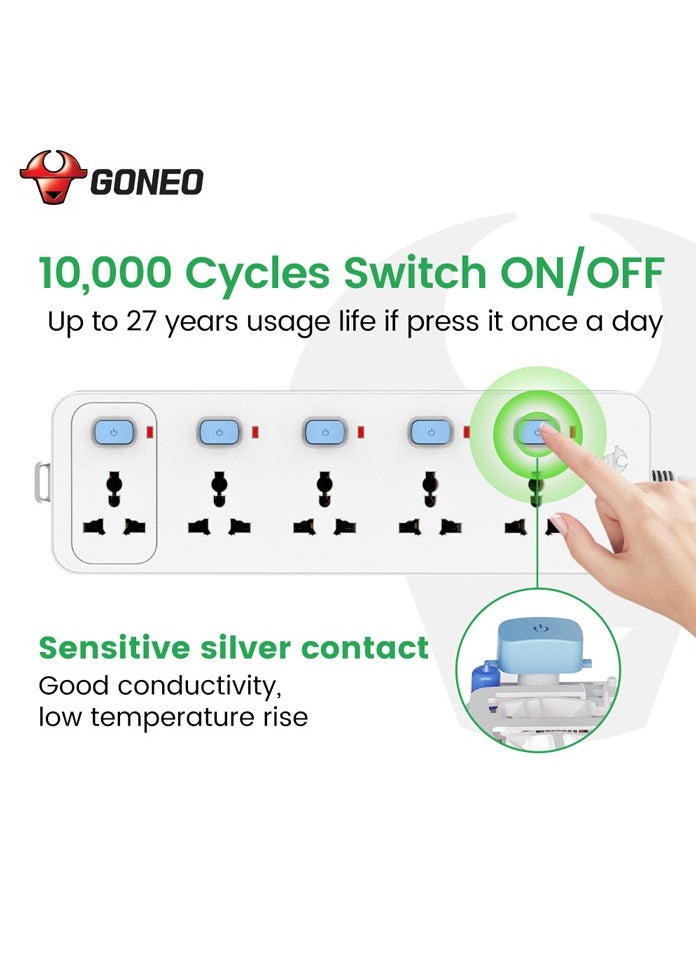 GONGNIU - Universal Extension Board 5 Socket 5 Switch 5M Wire - Image 1