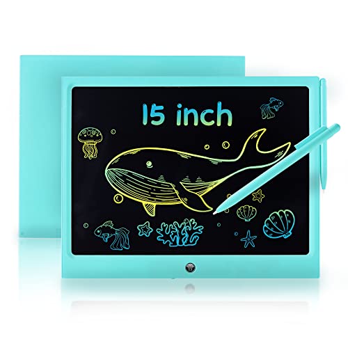 ERUW LCD Writing Tablet for Kids 15 Inch Colorful Electronic Doodle Board Educational Learning Kids Drawing Tablet Toys Christmas Birthday Gift for 3 4 5 6 7 8 9 Year Old Girls Boy - Image 1