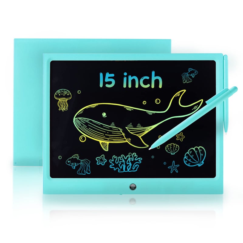 ERUW LCD Writing Tablet for Kids 15 Inch Colorful Electronic Doodle Board Educational Learning Kids Drawing Tablet Toys Christmas Birthday Gift for 3 4 5 6 7 8 9 Year Old Girls Boy - Image 4