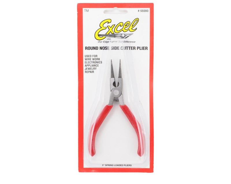 Excel Blades Soft Grip Round Nose Pliers with Side Cutter, 5 Inch Carbon Steel Precision Tool Ideal for Jewelry Making and Crafts - Image 2