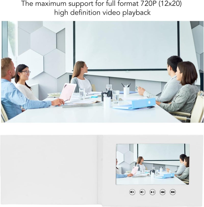 Eujgoov Video Greeting Card, A5 Electronic Greeting Card 720P, 128M Memory, 4:3 Playback Proportion for Weddings, Anniversaries, Gifts. Supports MP4, AVL, MPEG and More (7 Inch 1500mAh Li Ion Battery) - Image 5