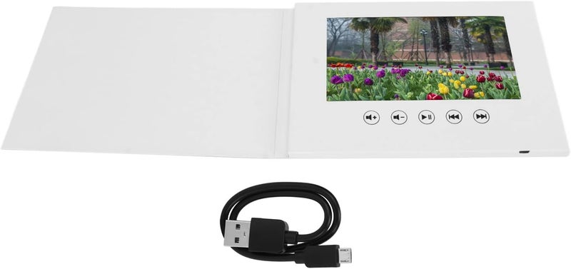 Eujgoov Video Greeting Card, A5 Electronic Greeting Card 720P, 128M Memory, 4:3 Playback Proportion for Weddings, Anniversaries, Gifts. Supports MP4, AVL, MPEG and More (7 Inch 1500mAh Li Ion Battery) - Image 1