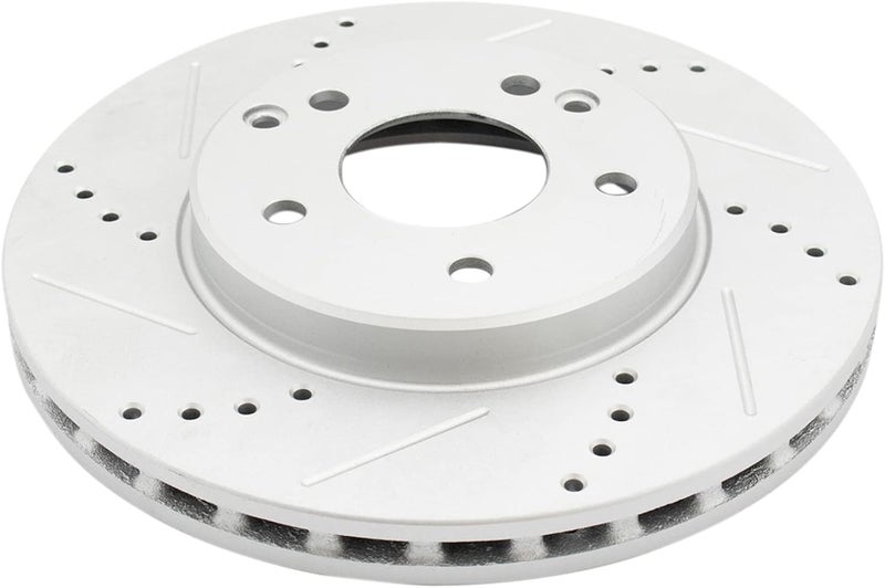 TRQ Front Performance Brake Rotors Set Premium G-Coated Compatible with 2002-2005 Mercedes-Benz C230 2001-2005 C240 - Image 4