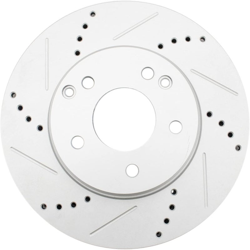 TRQ Front Performance Brake Rotors Set Premium G-Coated Compatible with 2002-2005 Mercedes-Benz C230 2001-2005 C240 - Image 5