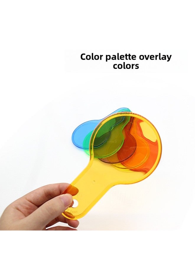 Transparent Six-color Handle Color Plate Color Light Transmission Plate Color Filter Plate Physical Science Experiment Teaching Toy-Color:Six-color Handle 6  - Image 3