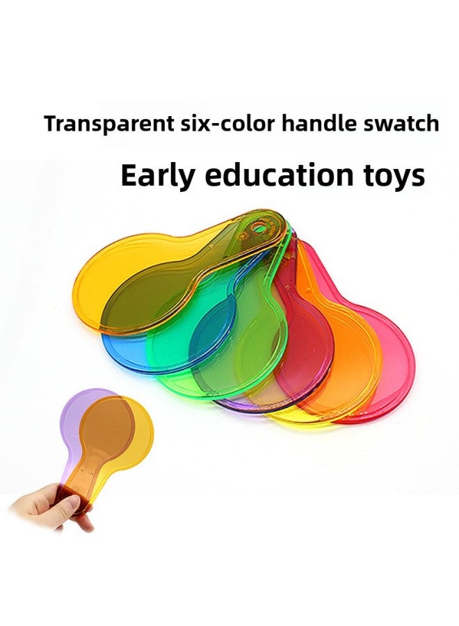 Transparent Six-color Handle Color Plate Color Light Transmission Plate Color Filter Plate Physical Science Experiment Teaching Toy-Color:Six-color Handle 6  - Image 2