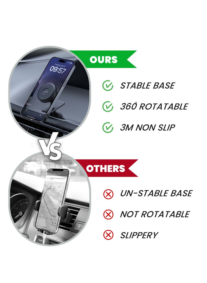 Phone Car Holder Ultra Strong Magnetic For Dashboard and Windshield Phone Mounts Case Friendly.
