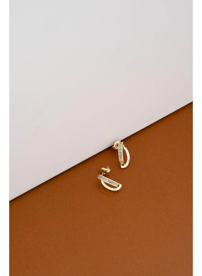 Karen Millen Oval Pave Chain Stud Earrings