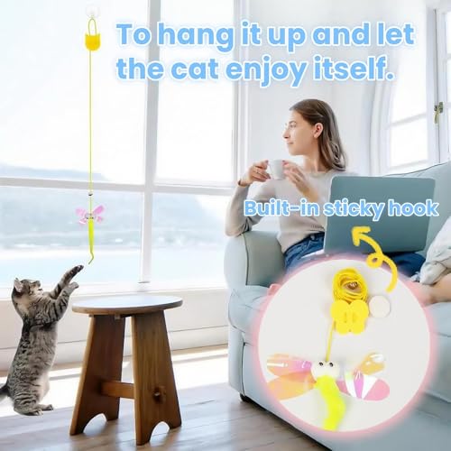 BharatBazaar 3PCS Hanging Spring Toys for Cats, Cat Toys, Interactive Cats Door Hanging Toy with Springs and Mouse for Indoor Cats - Adult Self Play - Image 4