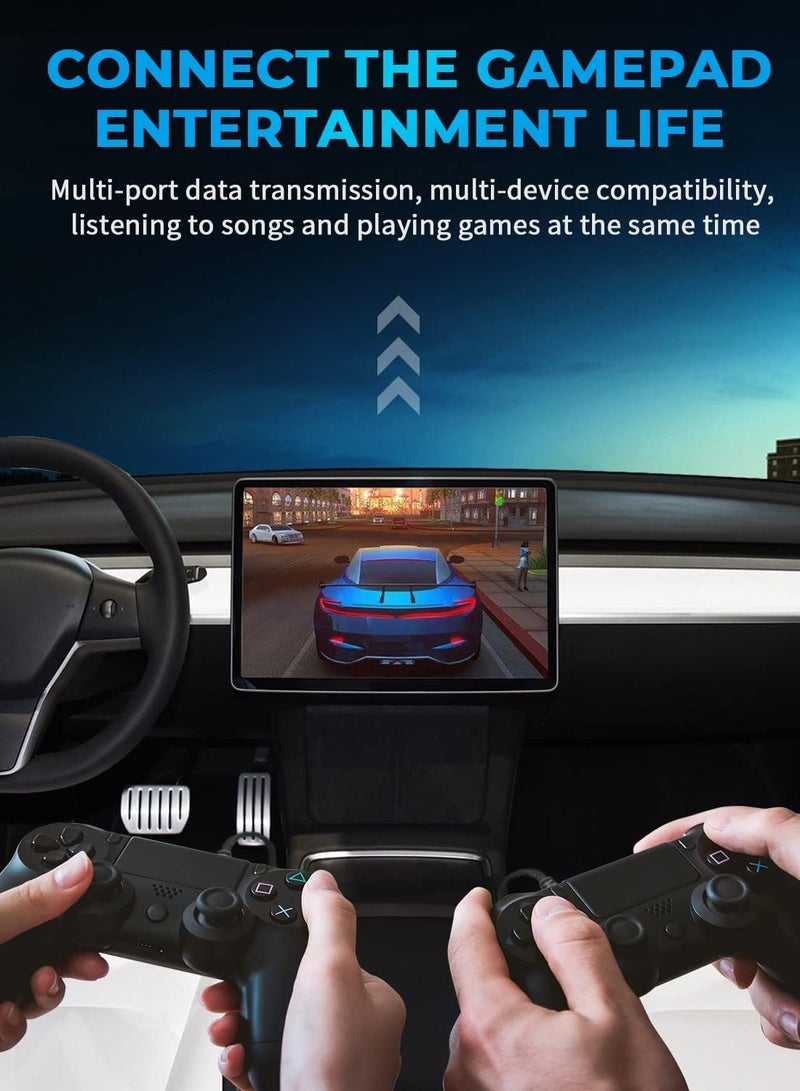 SYOSI 6 in 1 USB Hub Accessories Docking Station for Tesla 2021 2022 Model Y 3 , Car Accessories of Center Console Smart Sensor Provides Charging & Data Transfer for Smart Phones, Game Controller  - Image 3