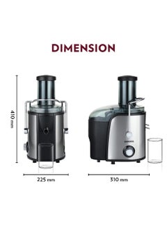 BOROSIL Borosil Primus Plus Juicer 800 W Stainless Steel Centrifugal Juicer 11 L Juice Jug 75 mm Feed Chute Black  - Image 2