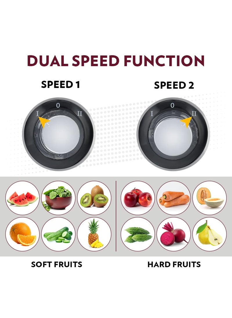 BOROSIL Borosil Primus Plus Juicer 800 W Stainless Steel Centrifugal Juicer 11 L Juice Jug 75 mm Feed Chute Black  - Image 5