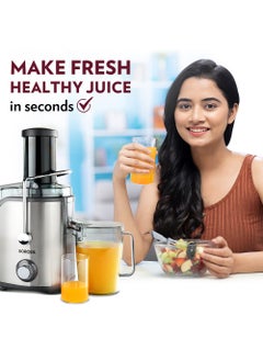 BOROSIL Borosil Primus Plus Juicer 800 W Stainless Steel Centrifugal Juicer 11 L Juice Jug 75 mm Feed Chute Black  - Image 3