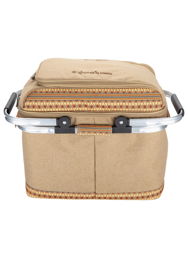 AL SANIDI Heat and cold insulated keeping bag for food and drinks, Food bag for Trips, Woody, Size 39*28*44 Cm  - Image 2