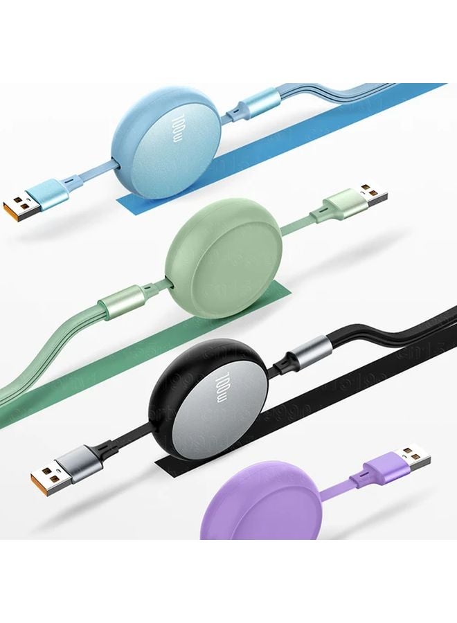 Blue 3 In 1 Retractable 100W USB C Fast Charger For iPhone Huawei Samsung - Image 5