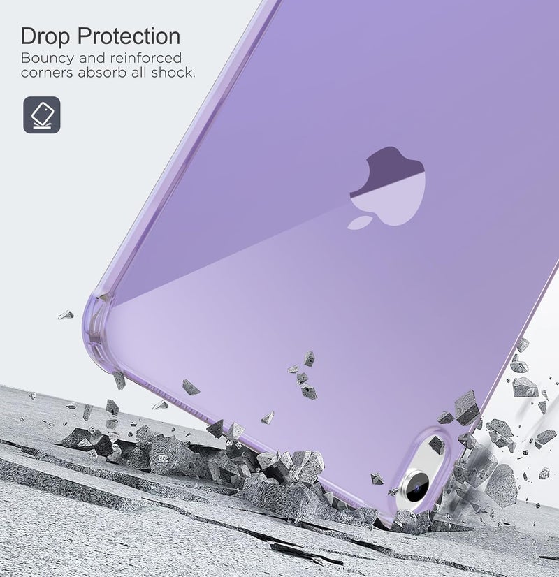 MoKo Clear iPad 10th Generation Case, iPad 10 Case, Slim & Lightweight Soft TPU Anti-Scratch Back with Shockproof Impact Resistant Raised Edge for 10th Gen iPad Case 2022, Lilac Purple - Image 5