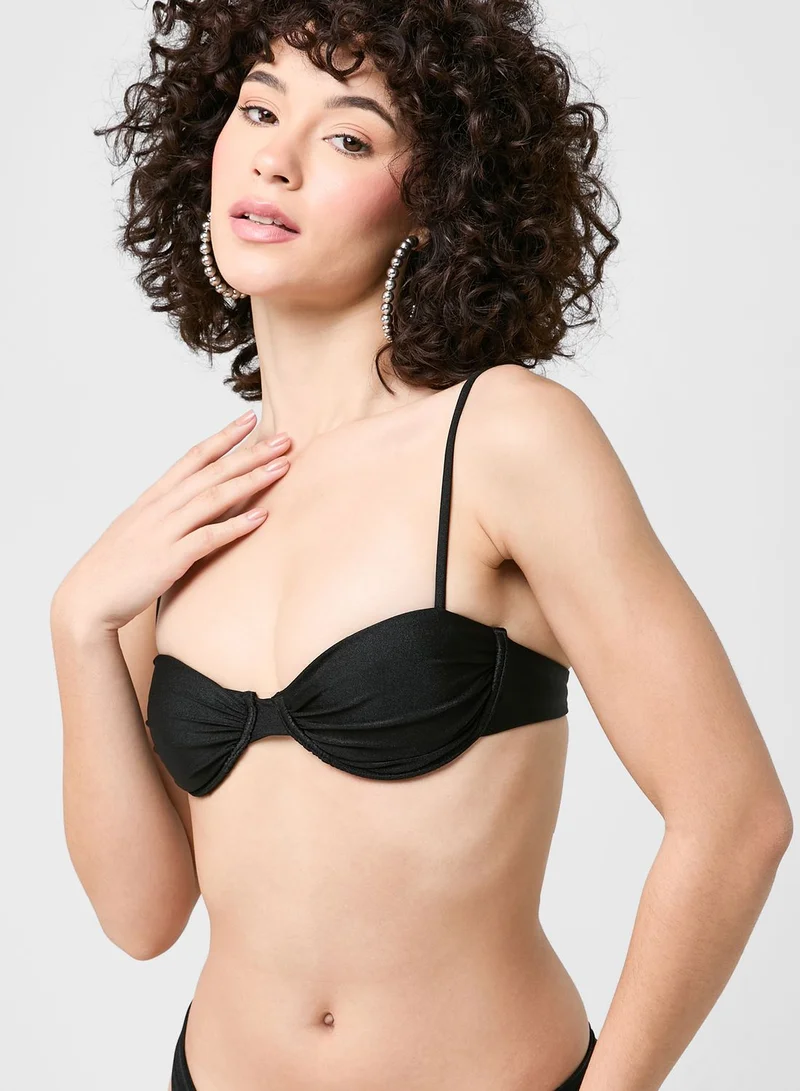 Coconut Cove Plunge Neck Bikini Top And Bottom Set