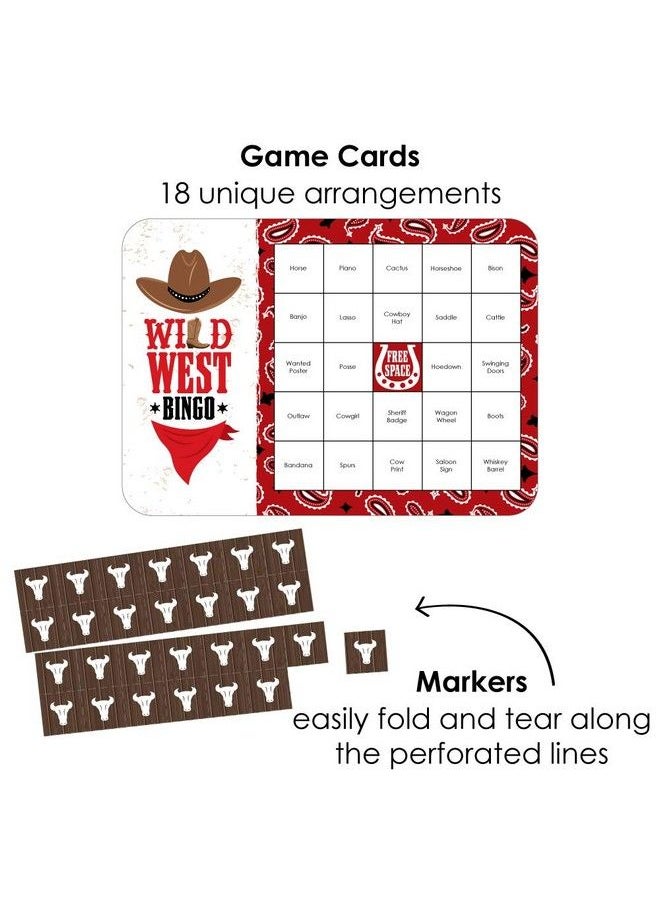 Big Dot of Happiness Western Hoedown Bar Bingo Cards And Markers Wild West Cowboy Party Bingo Game Set Of 18  - Image 3