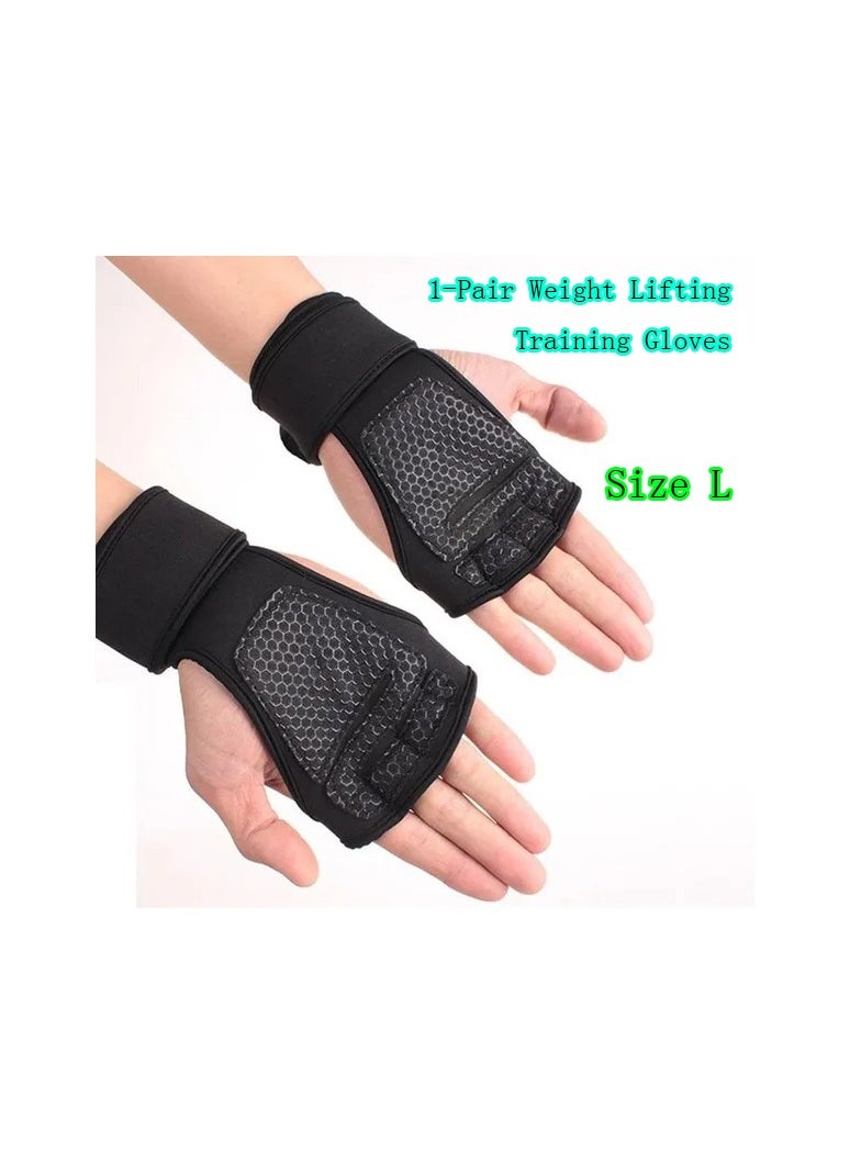 Generic - 1-Pair Weight Lifting Training Gloves,Fitness Sports Body Building Gloves,Gymnastics Grips Gloves,Gym Hand Palm Protector Gloves,Size L - Image 1