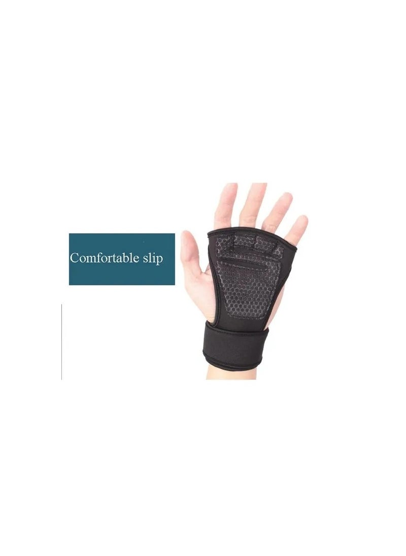 Generic - 1-Pair Weight Lifting Training Gloves,Fitness Sports Body Building Gloves,Gymnastics Grips Gloves,Gym Hand Palm Protector Gloves,Size L - Image 1