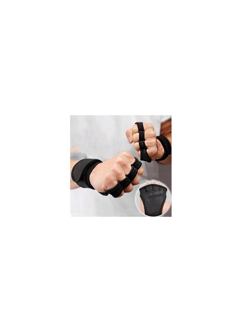 Generic - 1-Pair Weight Lifting Training Gloves,Fitness Sports Body Building Gloves,Gymnastics Grips Gloves,Gym Hand Palm Protector Gloves,Size L - Image 1