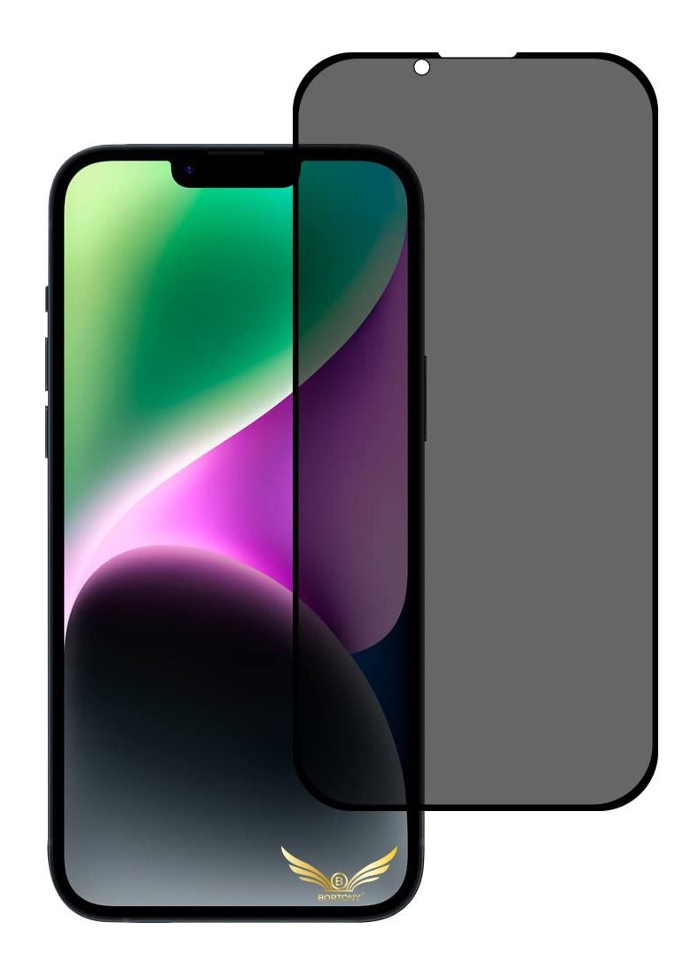 بورتوني واقي شاشة iPhone 14/13/13 Pro للخصوصية والتغطية الكاملة مضاد للتجسس من الزجاج المقوى من الحافة إلى الحافة جراب صديق لهاتف Apple iPhone 14/13/13 Pro 6.1 بوصة - Image 1