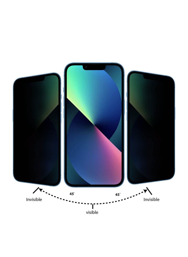 بورتوني واقي شاشة iPhone 14/13/13 Pro للخصوصية والتغطية الكاملة مضاد للتجسس من الزجاج المقوى من الحافة إلى الحافة جراب صديق لهاتف Apple iPhone 14/13/13 Pro 6.1 بوصة - Image 3