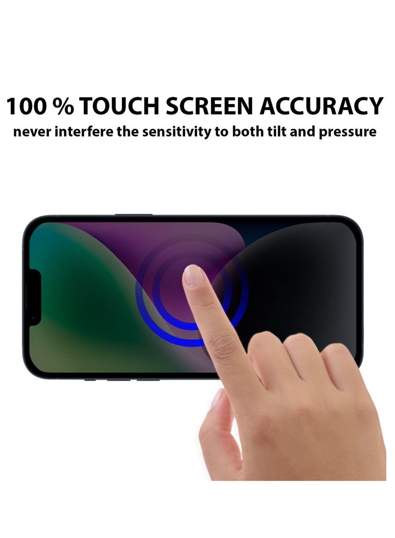 بورتوني واقي شاشة iPhone 14/13/13 Pro للخصوصية والتغطية الكاملة مضاد للتجسس من الزجاج المقوى من الحافة إلى الحافة جراب صديق لهاتف Apple iPhone 14/13/13 Pro 6.1 بوصة - Image 4