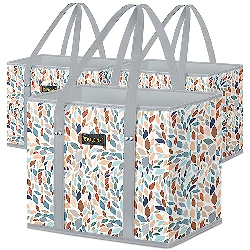 BALEINE 3Pk Reusable Grocery Bags, Foldable Shopping Bags for Groceries with Reinforced Bottom & Handles (Mosaic) - Image 1