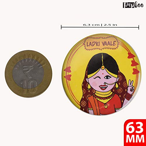 Papboo Ladke wale Ladki Wale combo, Team Groom and Team Bride Wedding Badges Glossy Finished for Groom and Bride (Pack of 30, 63 mm)… - Image 4