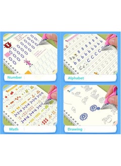 Arify-Tech Arify - Magic Ink Copybooks for Kids Reusable Handwriting Workbooks for Preschools Grooves Template Design and Handwriting Magic Practice Copybook for Kids The Print Writing (4 Books with Pens)  - Image 2