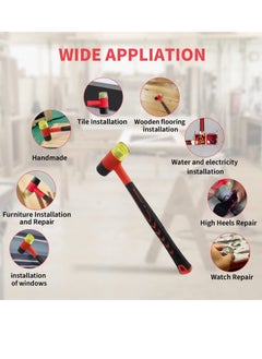 SYOSI Small Rubber Mallet Hammer Tool, Double-Face Hammer, Small Rubber Mallet, Rubber Hammer for Vinyl Flooring, Tile, Crafts, Jewelry Making  - Image 5