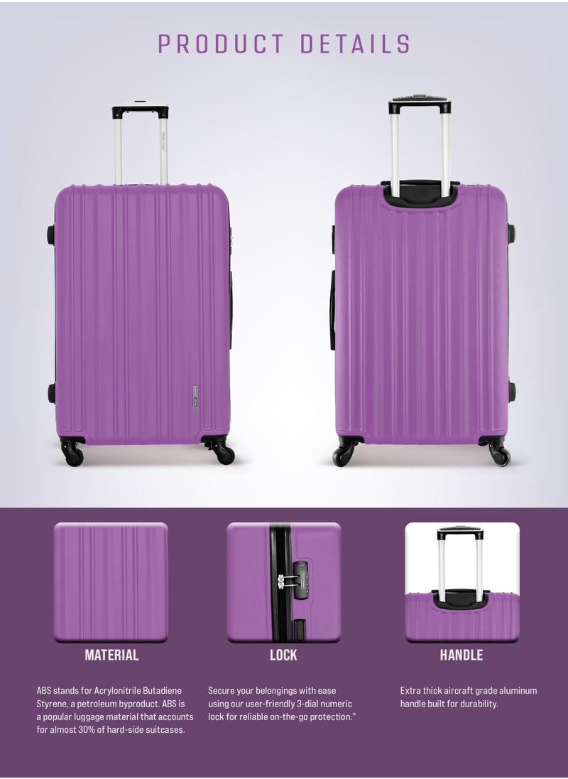 PARAJOHN PARAJOHN  20″ Cabin Hardside Spinner Luggage Trolley for Sleek Travel-PURPLE  - Image 3