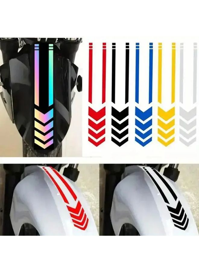 High Visibility Reflective Blue Hollow Arrow Decal 13 39x2 64 Inch for Motorcycle E Bike Safety - Image 1
