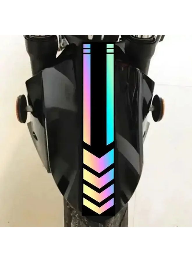 High Visibility Reflective Blue Hollow Arrow Decal 13 39x2 64 Inch for Motorcycle E Bike Safety - Image 4