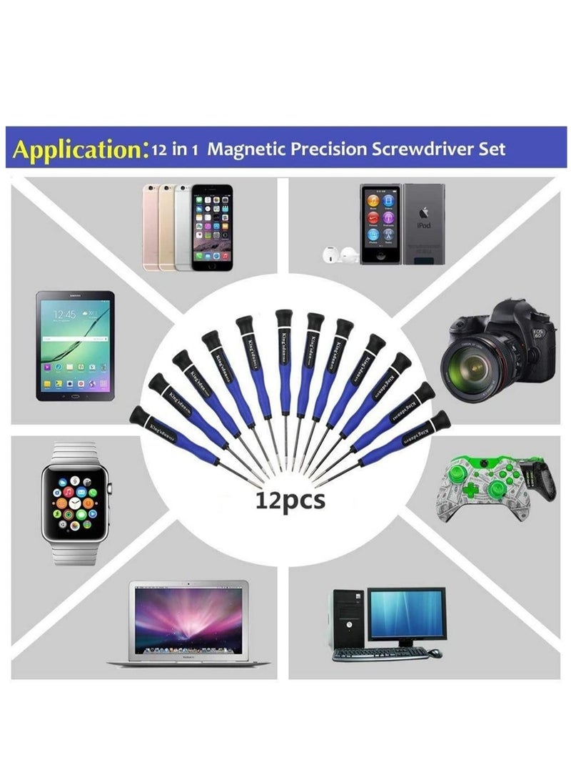 Womdee 12pcs Magnetic Pentalobe Screwdriver Set P2 P5,Triwing Torx T2 T4 T5 T6 T8,Flathead & Phillips Screwdrivers Repair Kit for iPhone 13/12/6,MacBook Pro/Air, iPod & iTouch - Image 2