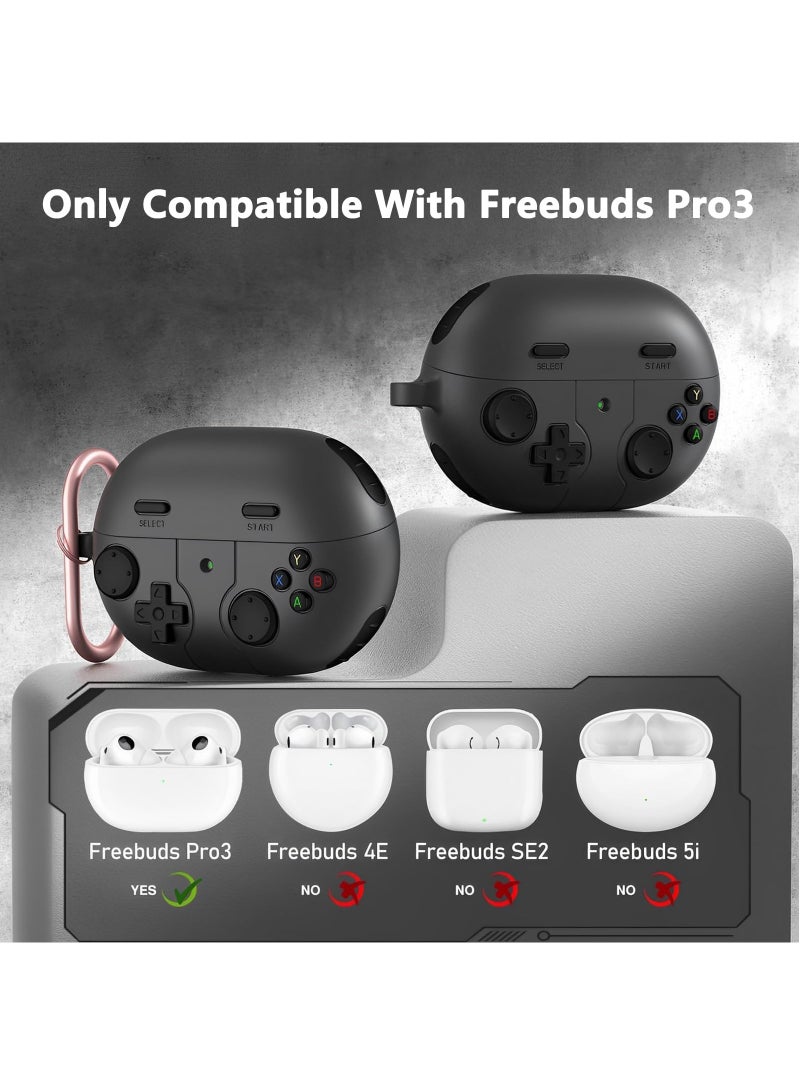 For Huawei Freebuds Pro 3 Case, 3D Game Console Design, Rugged Shockproof Soft Silicone Cover with Carabiner - Image 2