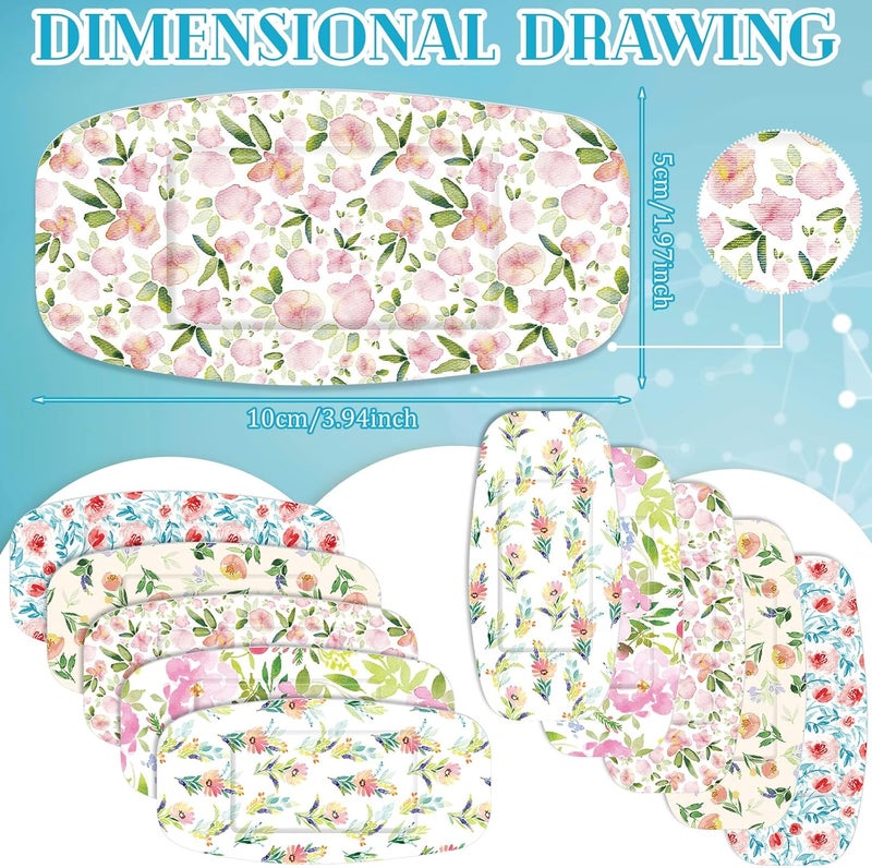 Sinmoe 100 Pcs Large Bandages 2 x 4 Inch Latex Free Big Adhesive Flower Wound Care Flexible Fabric Bandages for Care and Protect Wounds - Image 2