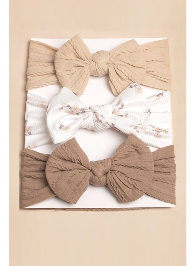 Knitted Big Bow Baby Hair Bands, Comfortable Stretch Headwraps for Toddler Girls Photo Props - Image 1
