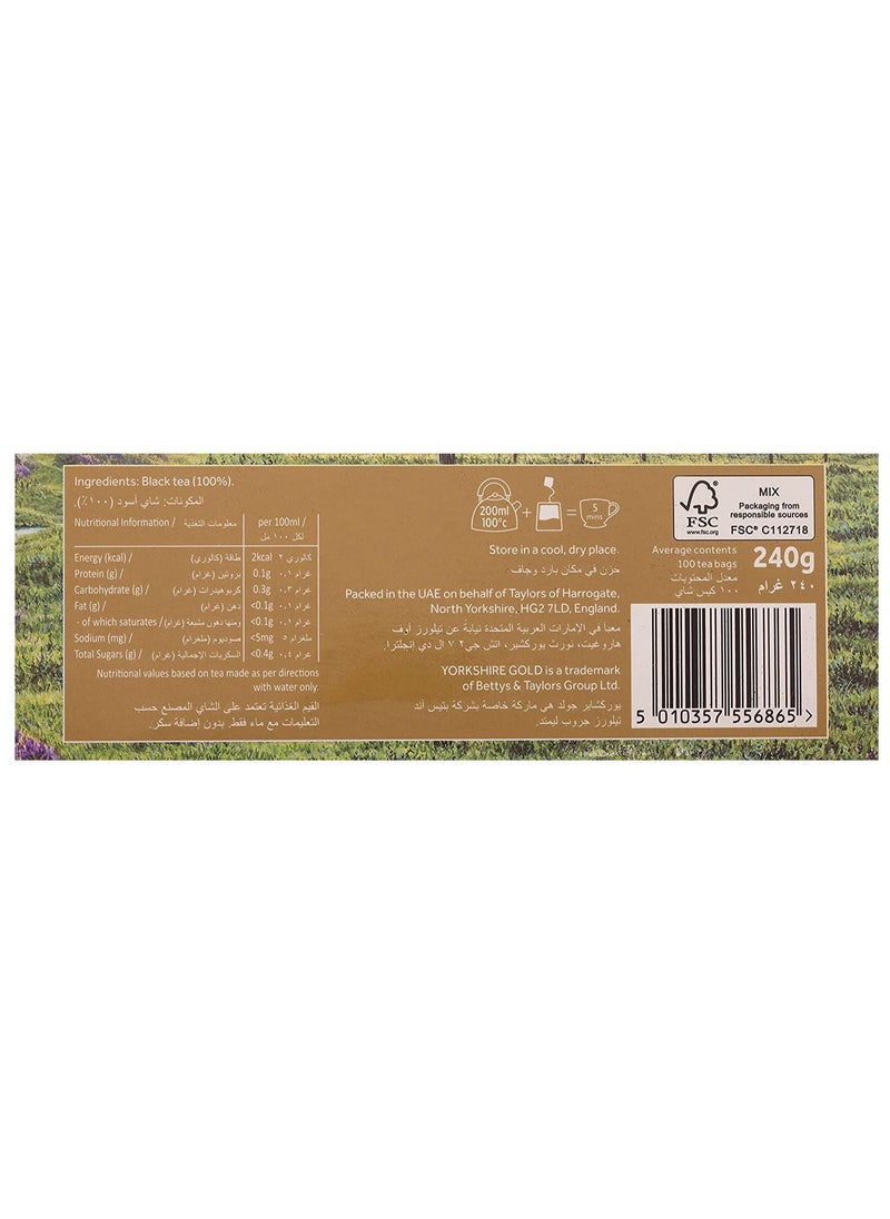 Taylors Of Harrogate - Yorkshire Tea Gold 100 Teabags 240grams - Image 1